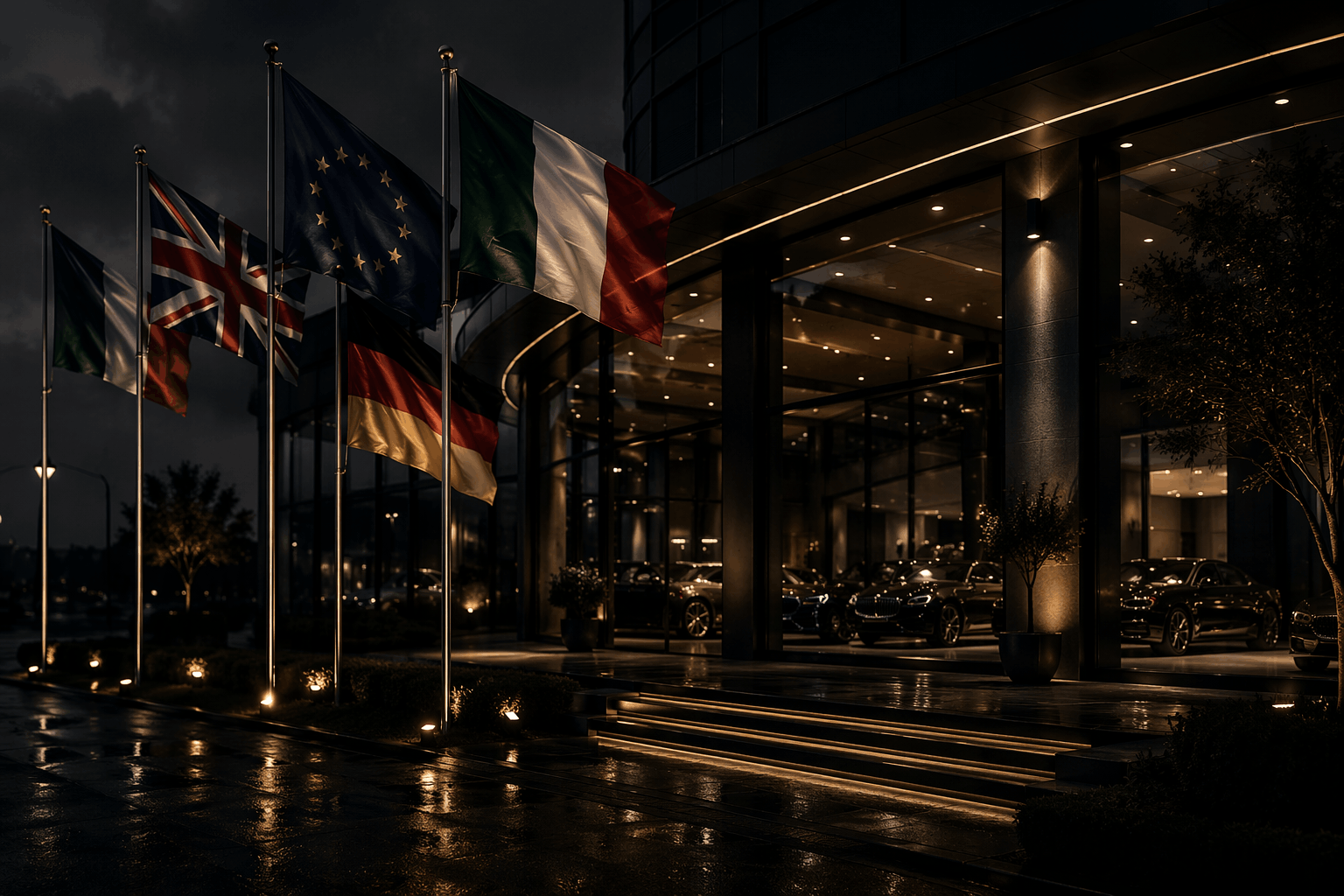 Premium car at night